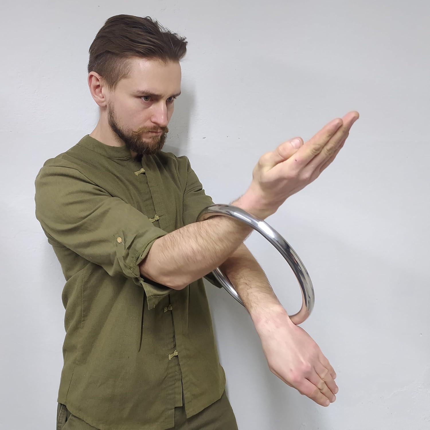 Anillo de Acero Inoxidable HYOUT para Entrenamiento Wing Chun