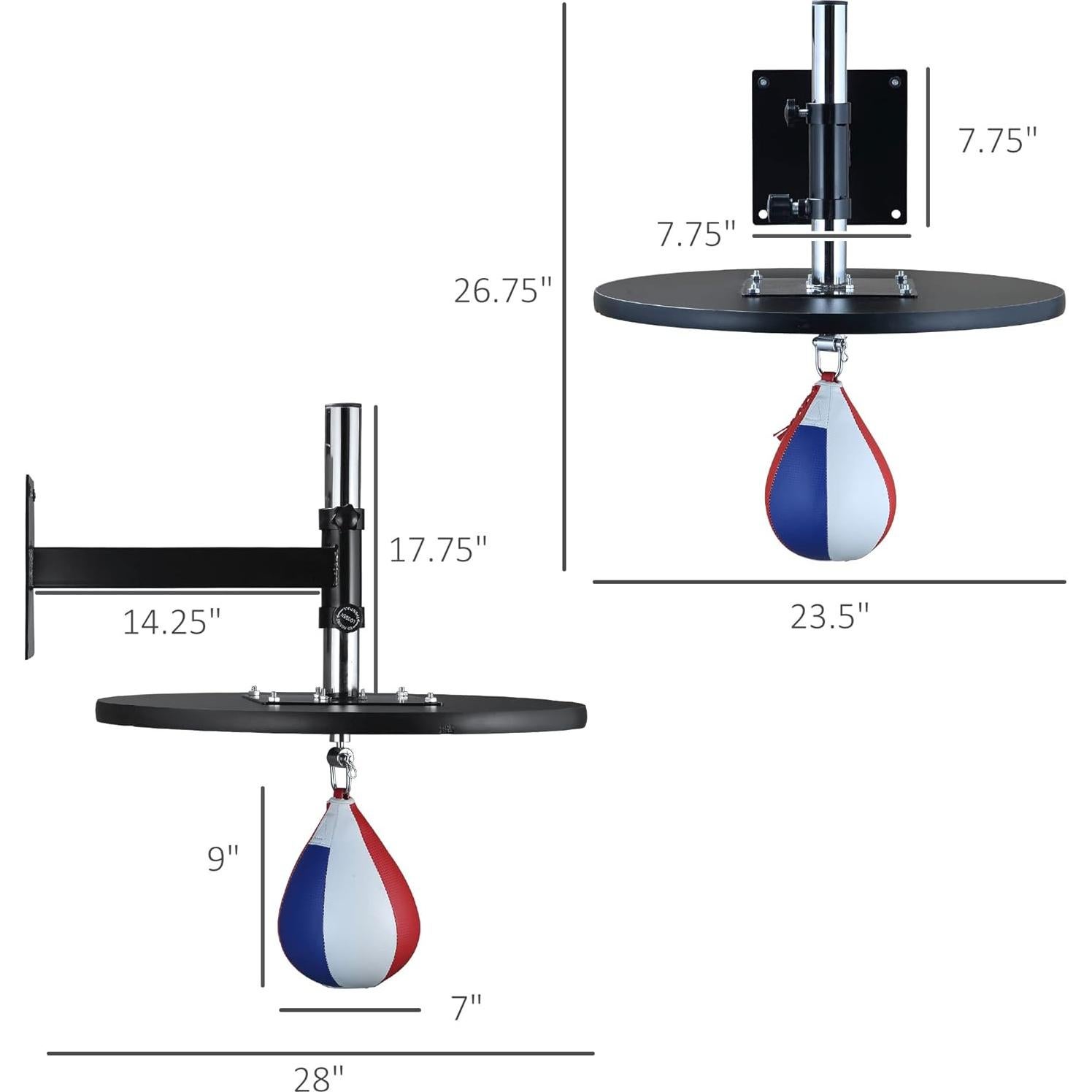 Bolsa de Velocidad de Boxeo Soozier Ajustable 71x60x68 cm