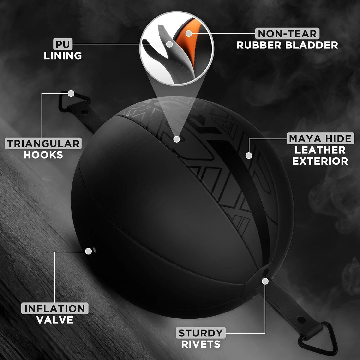 Bolsa de Boxeo Doble Extremo RDX 70cm con Cuerda Bungee 121.92cm