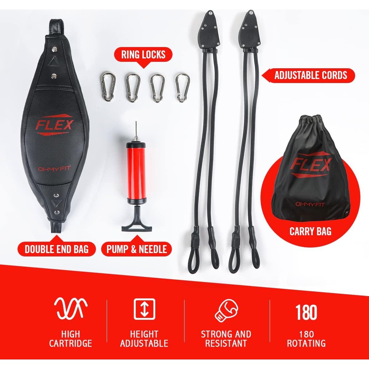 Bolsa de Boxeo Doble Flex OHMYFIT Ajustable 33x41cm