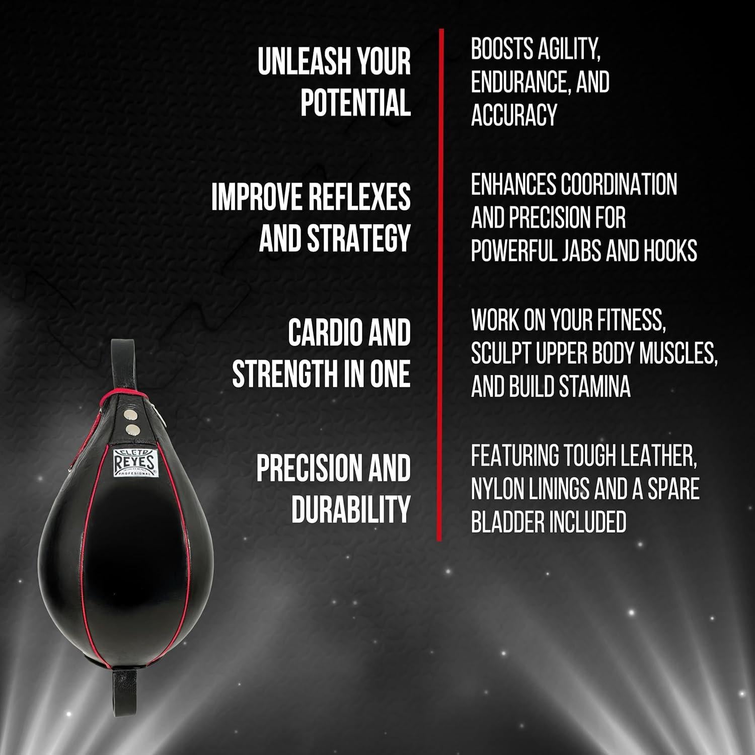 CLETO REYES Double End Punching Bag for Boxing Workout Practice Gym Training Equipment, MMA, Kickboxing, Muay Thai