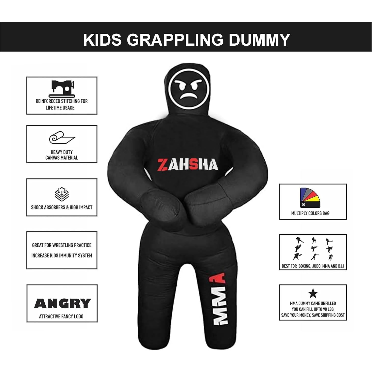 Muñeco de Grappling Zahsha MMA 100cm Lona Premium Entrenamiento