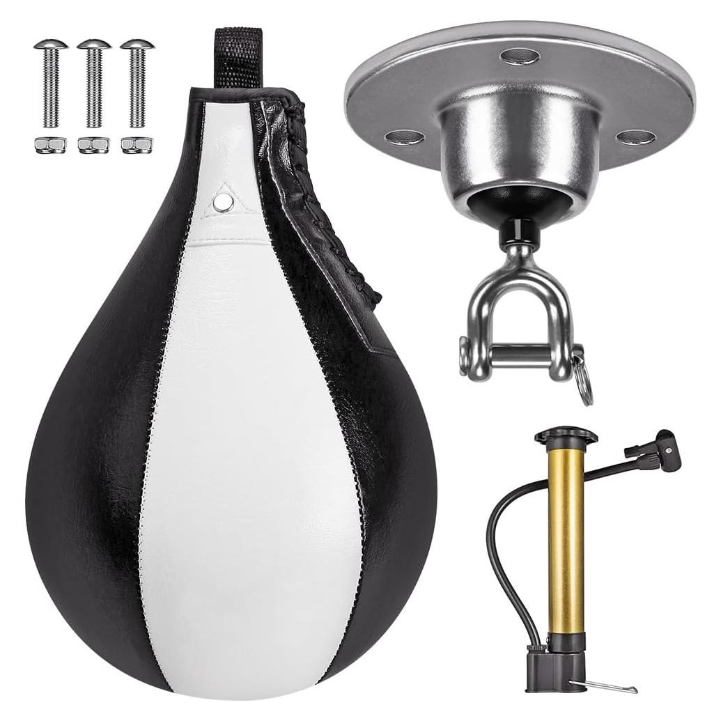 Kit Bolsa de Velocidad Boxeo BeneLabel Cuero Premium 0.76kg