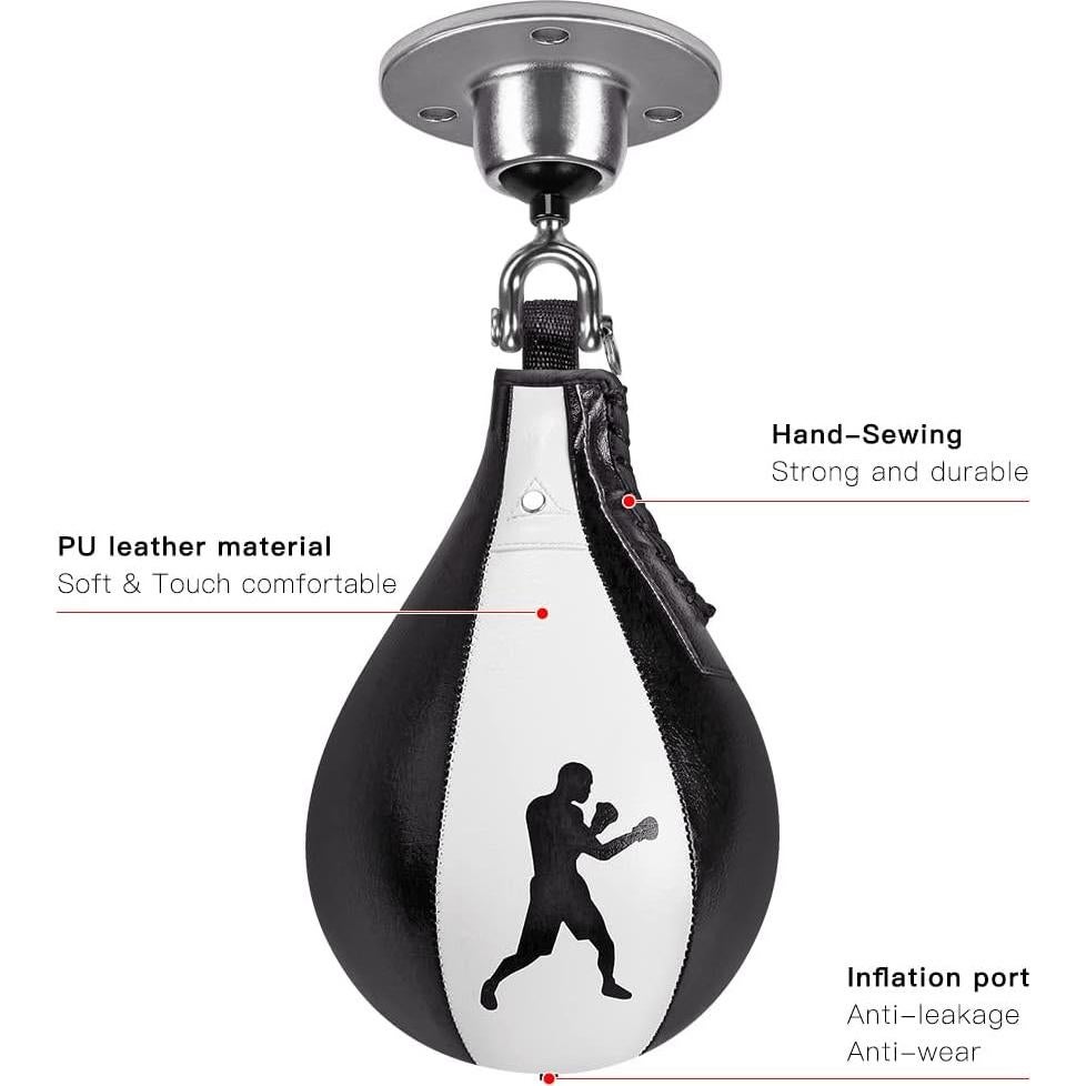 Kit Bolsa de Velocidad Boxeo BeneLabel Cuero Premium 0.76kg