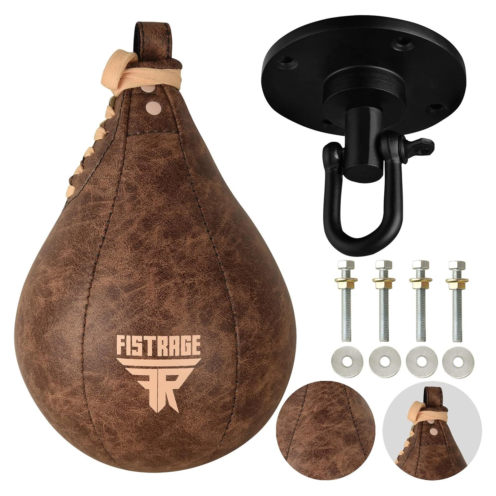 Bolsa de Velocidad FISTRAGE de Cuero para Boxeo y MMA 53x30cm