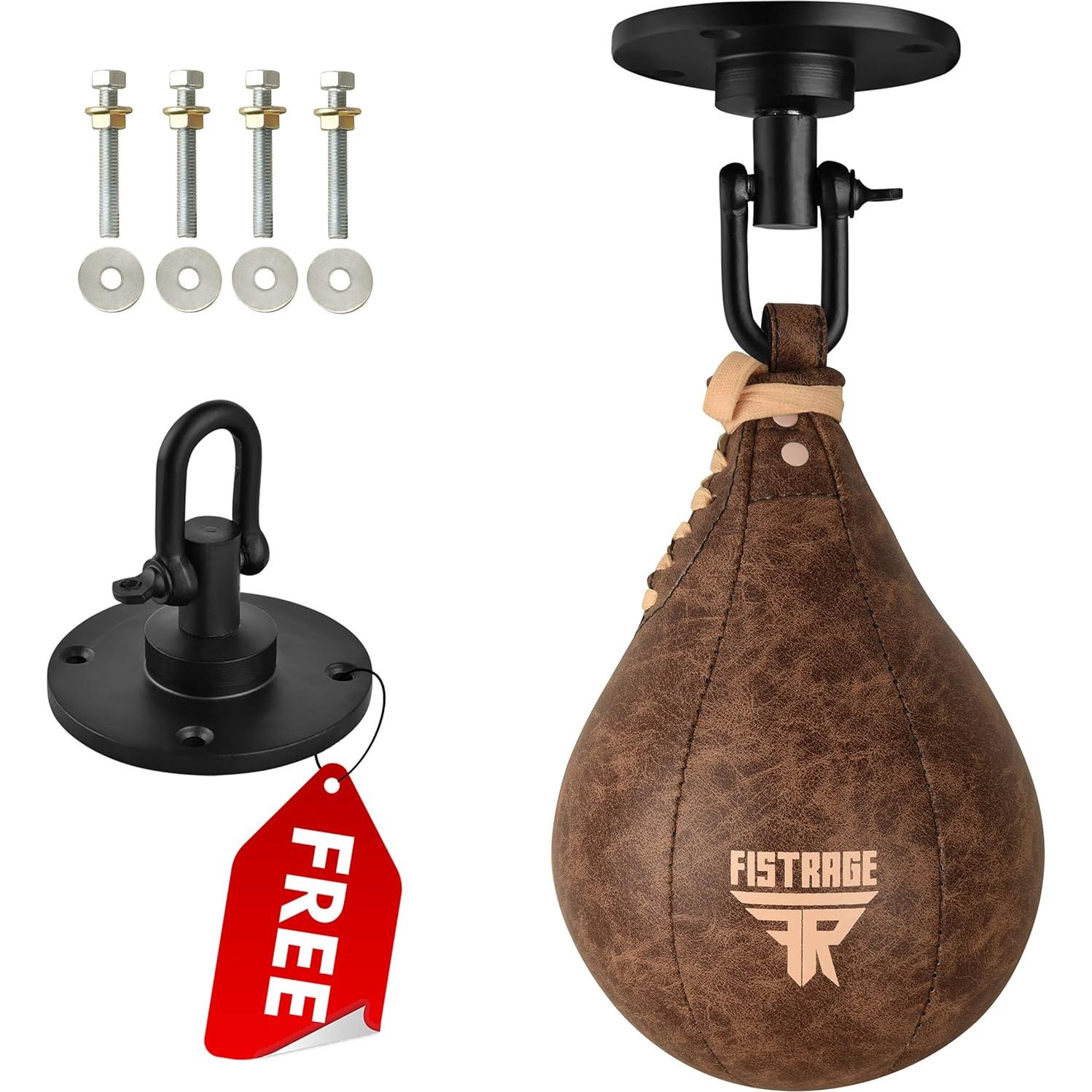 Bolsa de Velocidad FISTRAGE de Cuero para Boxeo y MMA 53x30cm