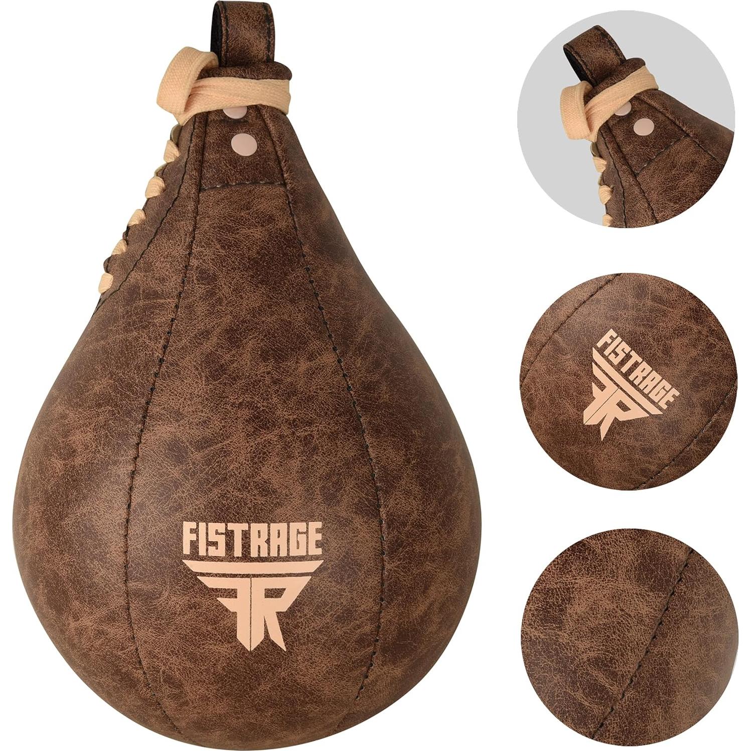 Bolsa de Velocidad FISTRAGE de Cuero para Boxeo y MMA 53x30cm