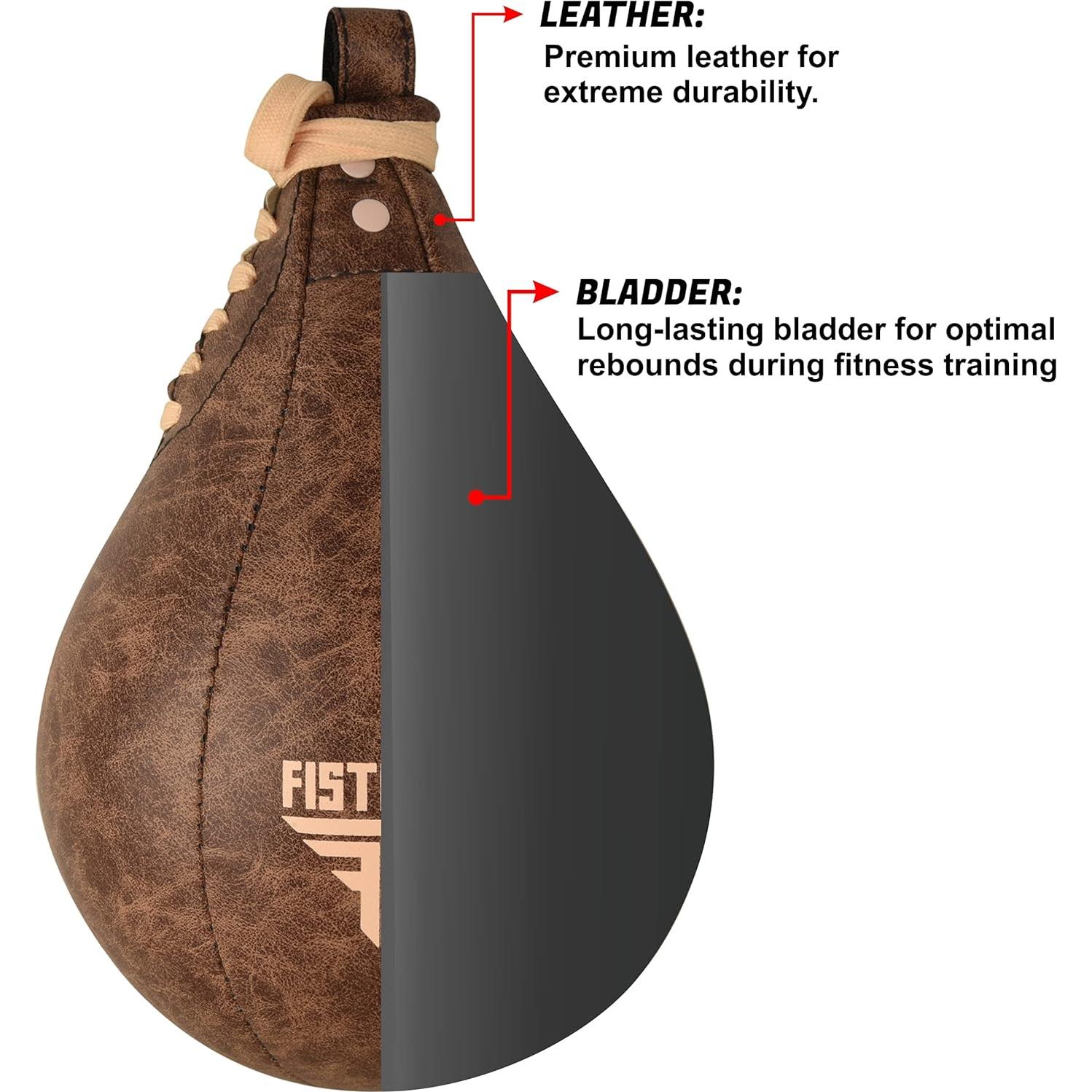 Bolsa de Velocidad FISTRAGE de Cuero para Boxeo y MMA 53x30cm