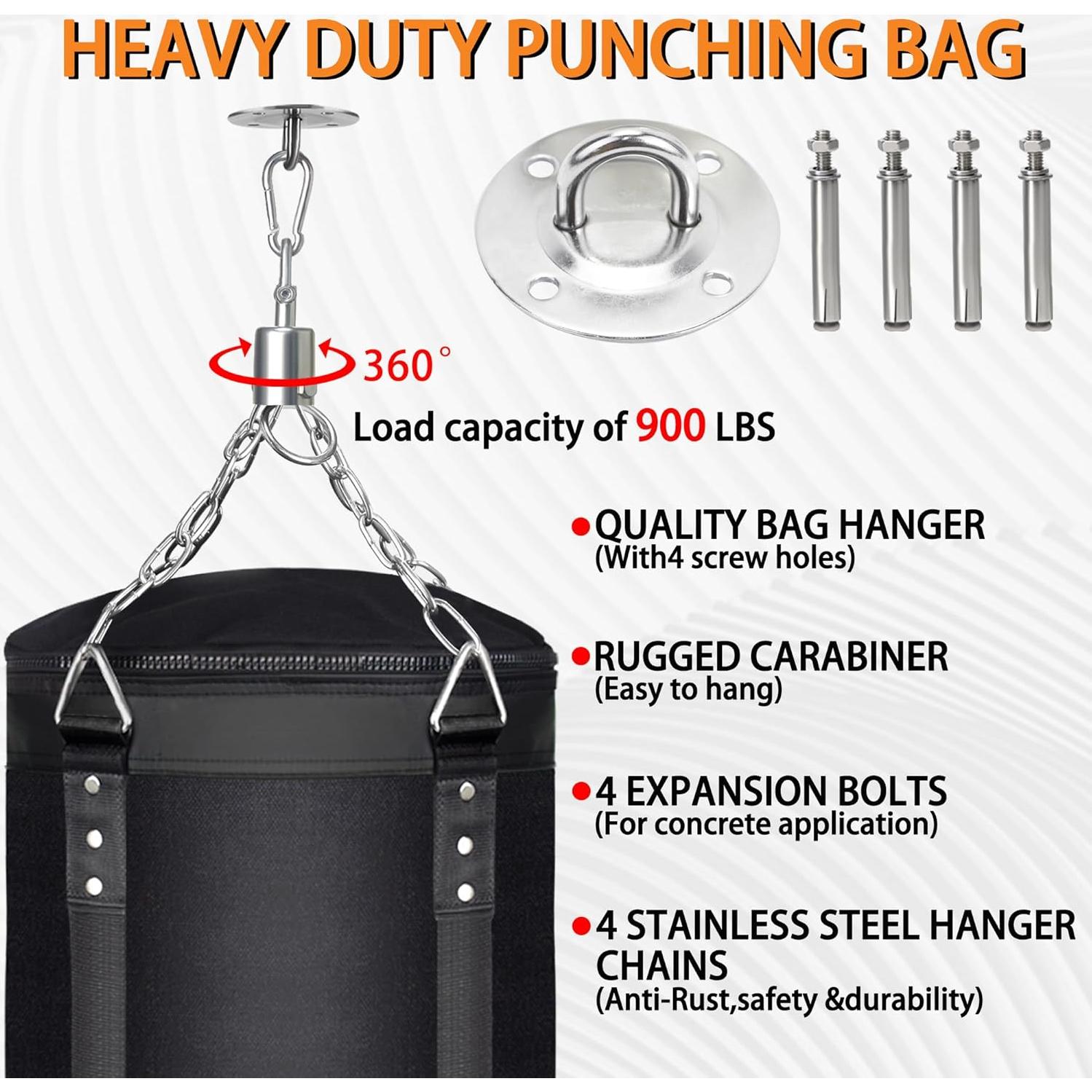 Saco de Boxeo Colgante PARPIQ 4FT + Guantes 12oz + Soporte