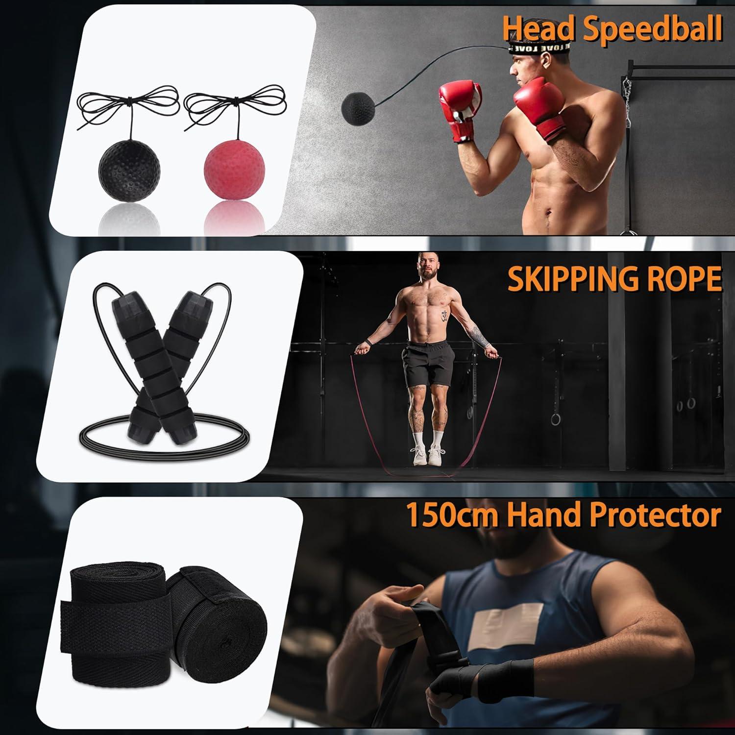 Saco de Boxeo Colgante PARPIQ 4FT + Guantes 12oz + Soporte