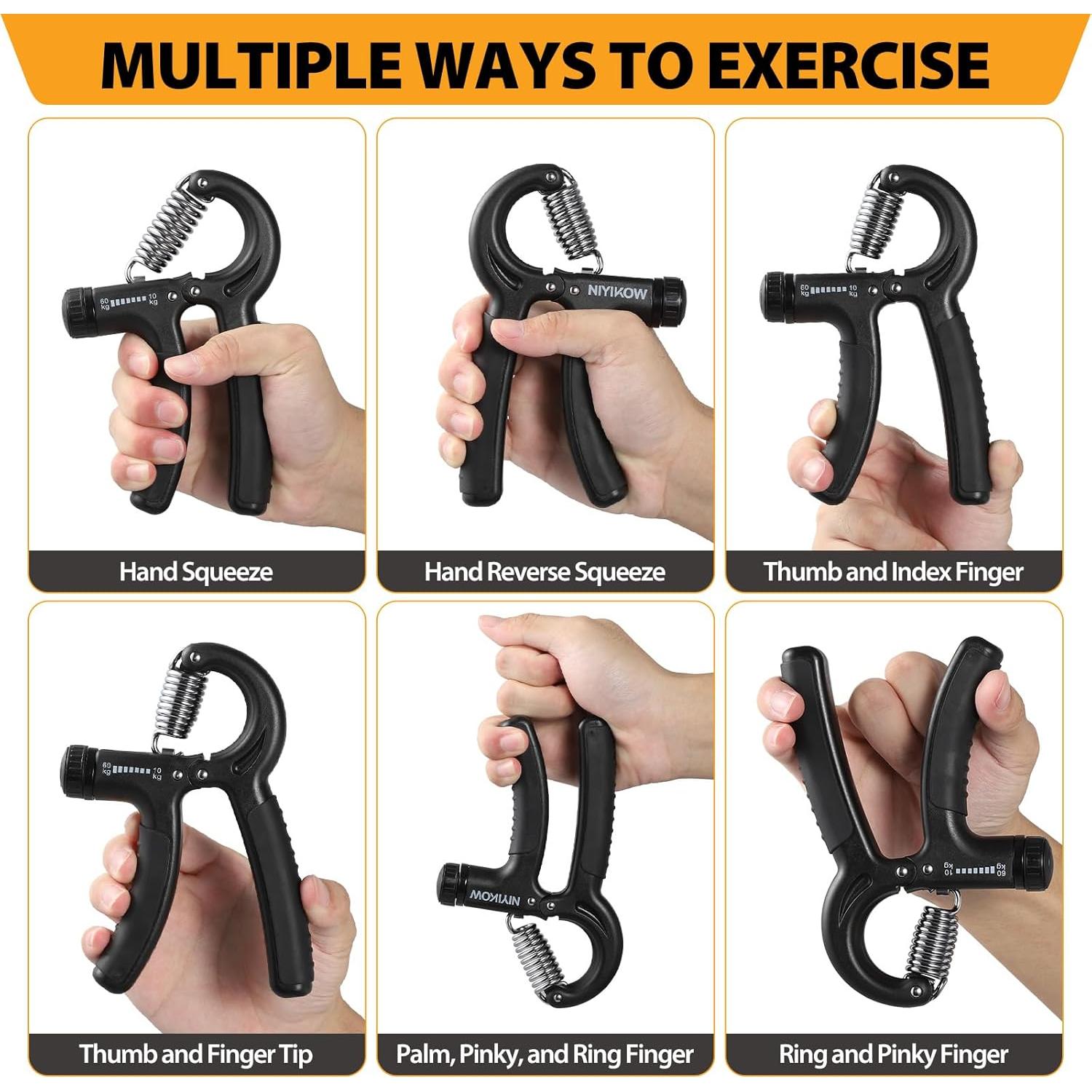 Entrenador de Fuerza de Agarre NIYIKOW 2 Pack 10-60kg