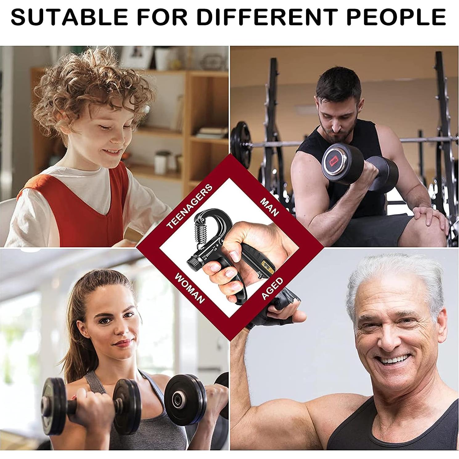 Entrenador de Fuerza de Agarre FLYFE, Ajustable 5-60 kg, Paquete de 2