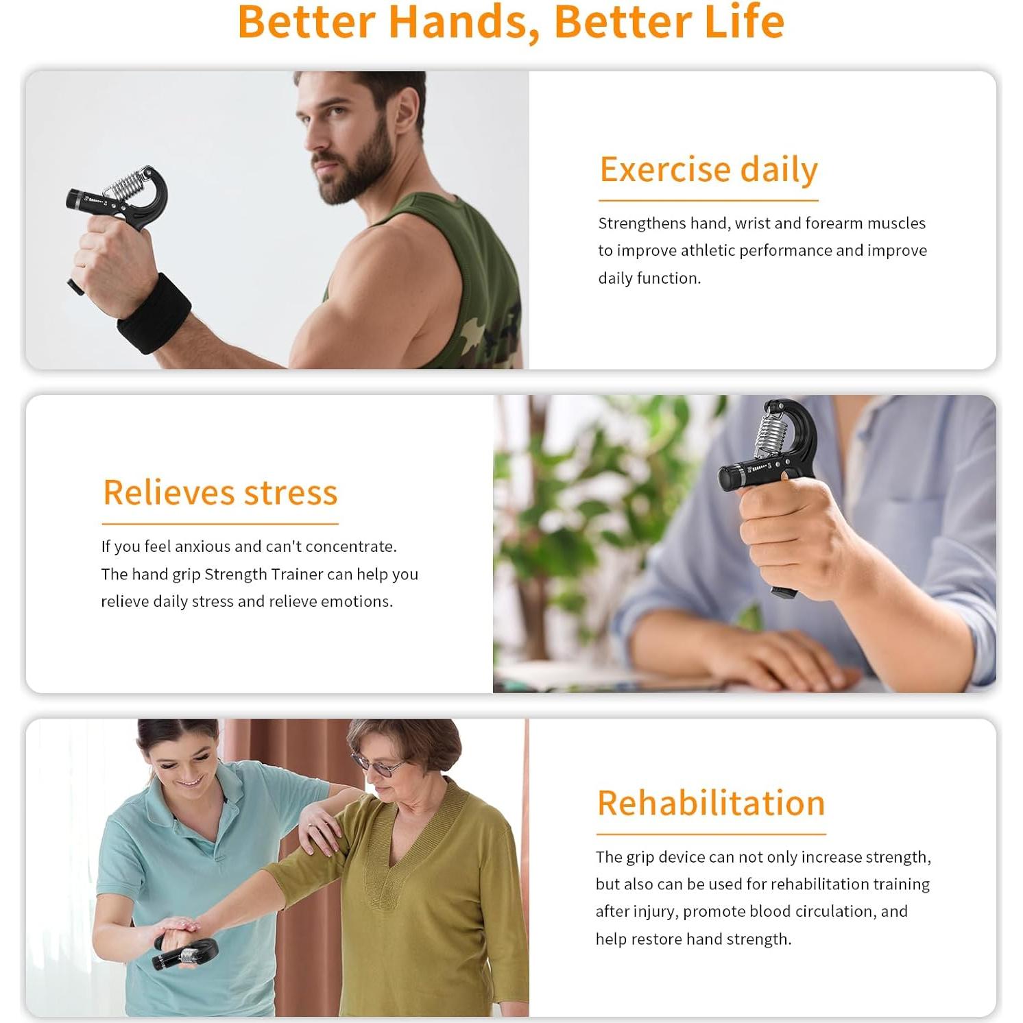 Entrenador de Fuerza de Agarre DEPGI con App - 2 Pack