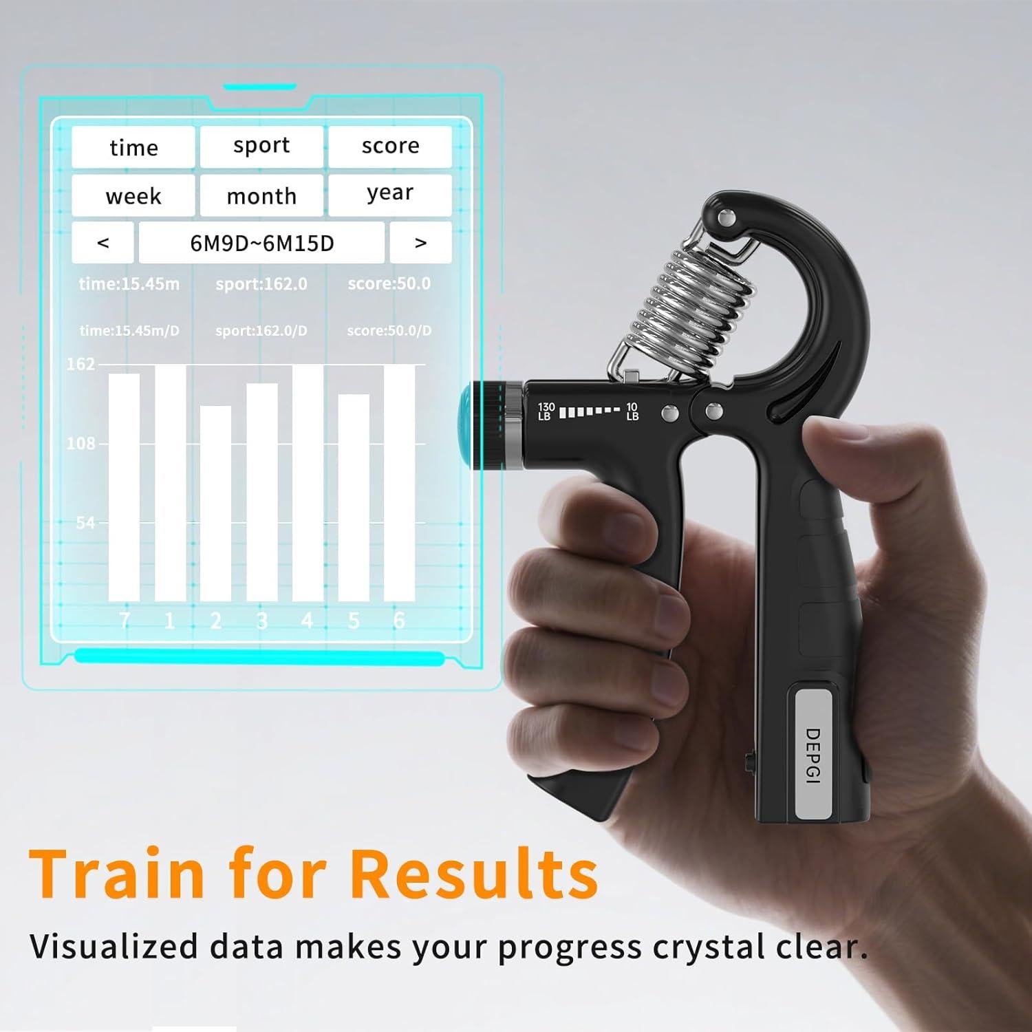 Entrenador de Fuerza de Agarre DEPGI con App - 2 Pack