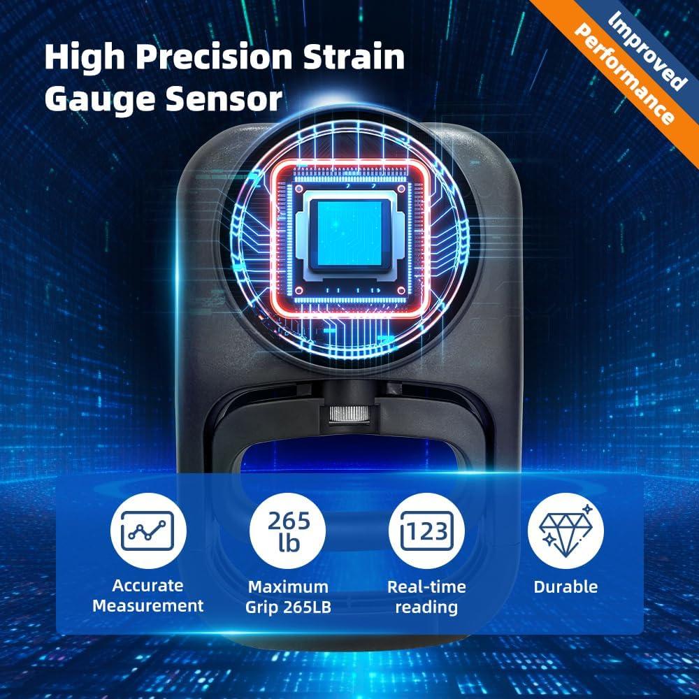 Entrenador de Fuerza de Agarre Enaud Dinamómetro 120 kg LED