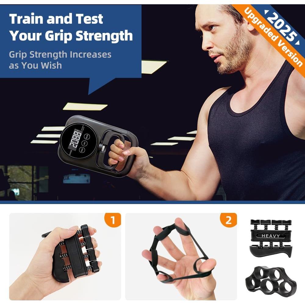 Entrenador de Fuerza de Agarre Enaud Dinamómetro 120 kg LED