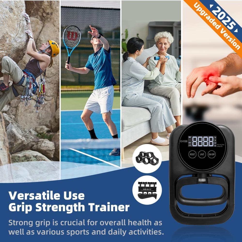 Entrenador de Fuerza de Agarre Enaud Dinamómetro 120 kg LED