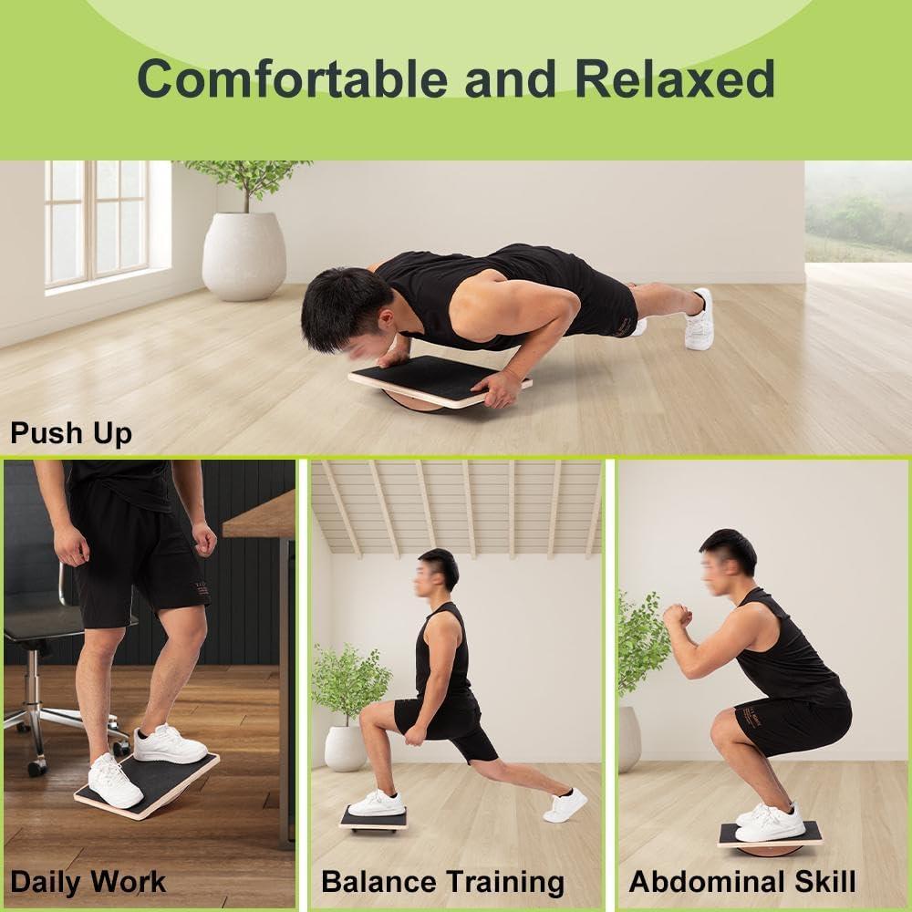 Tabla de Equilibrio STRONGPAL de Madera Antideslizante 43.2x34cm