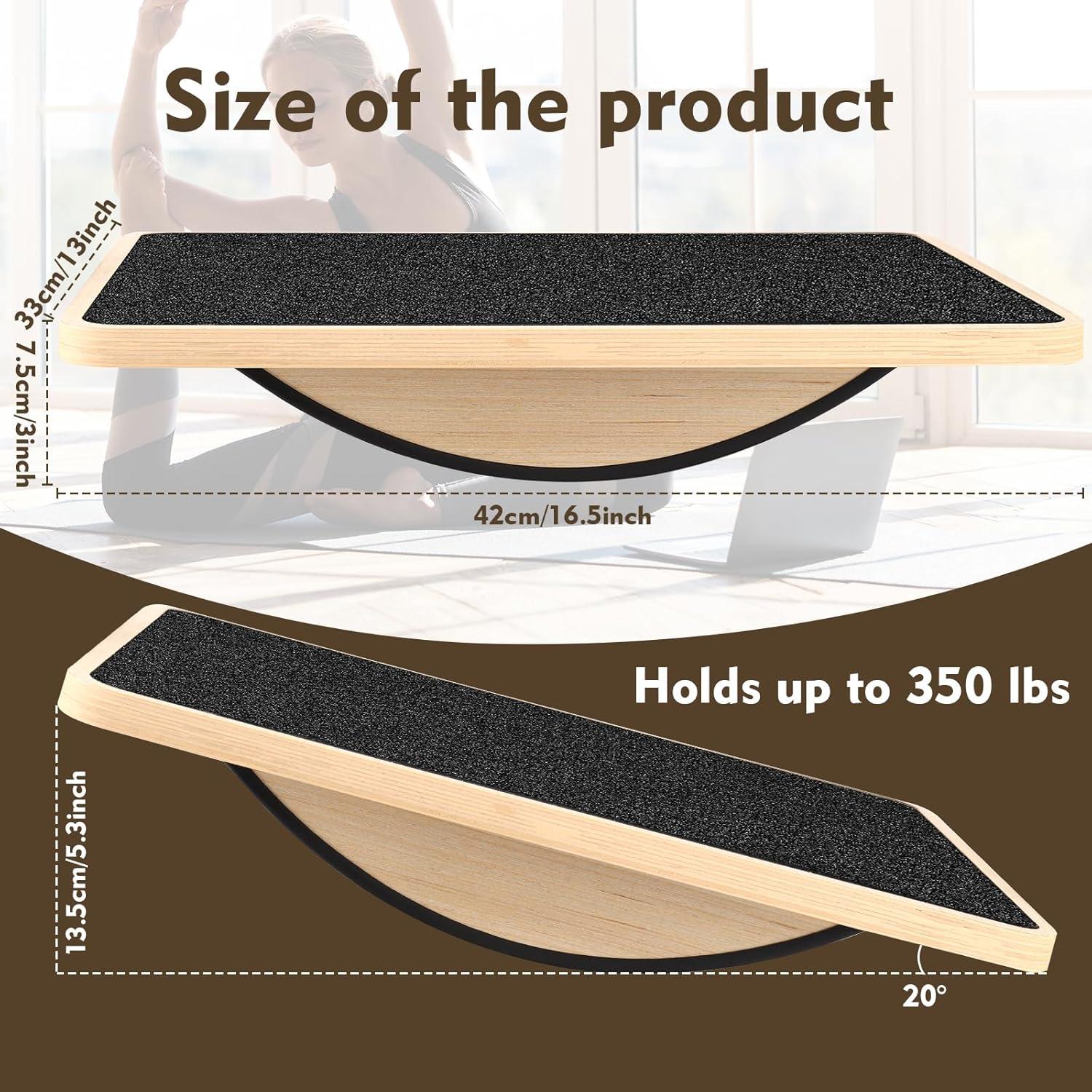 Tabla de Equilibrio JILTWO de Madera Antideslizante 44.5x34.3cm