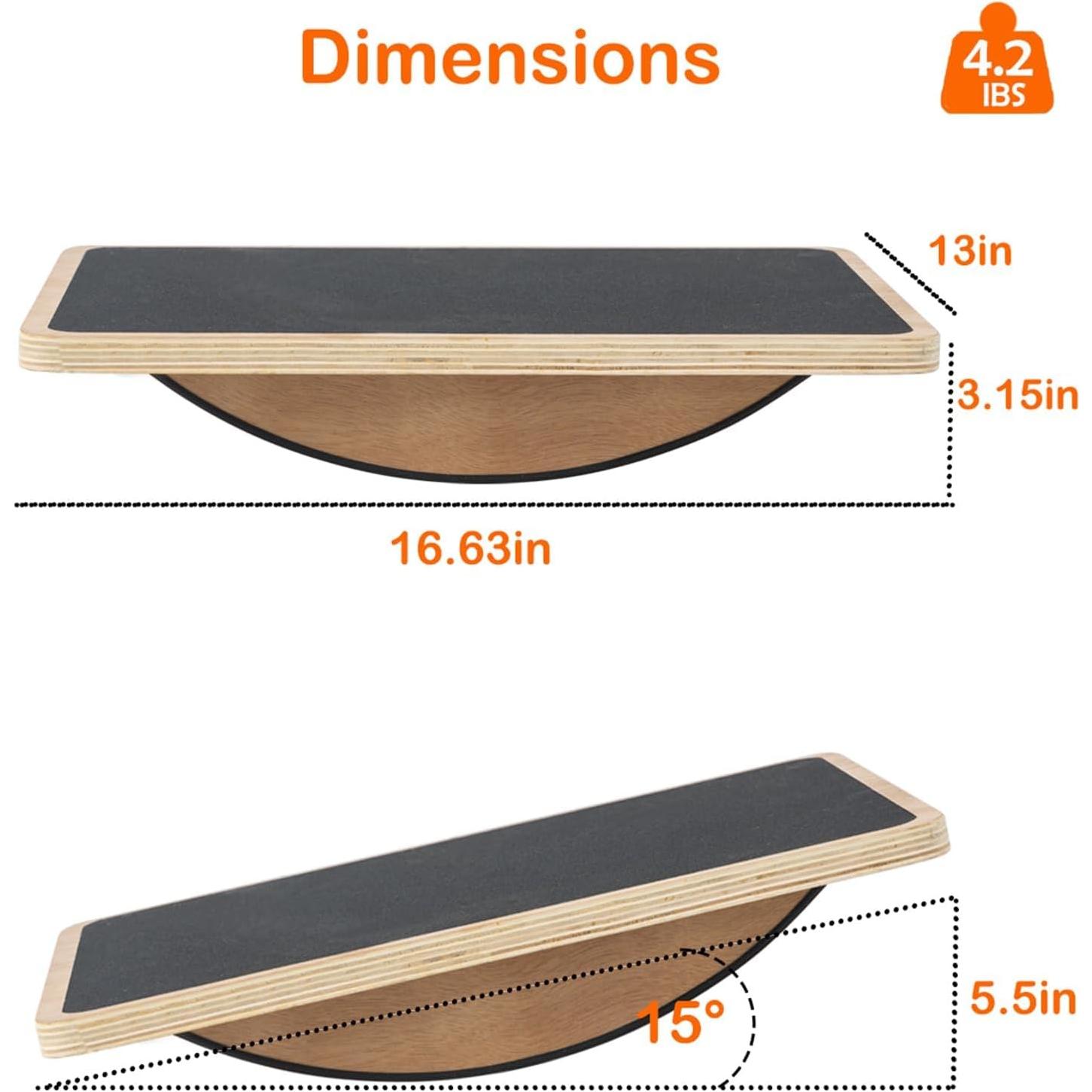 Tabla de Equilibrio Juoe Antideslizante 350LBS Madera 44.45x34.29cm
