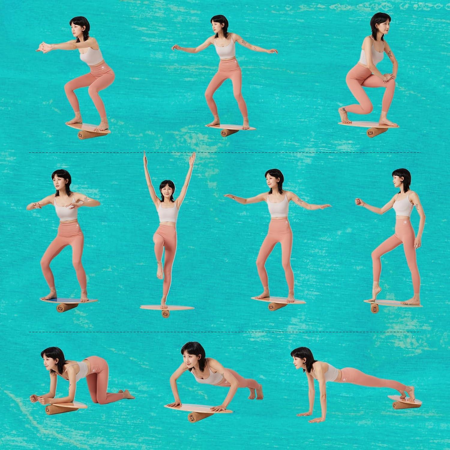 Tabla de Equilibrio XCMAN Verde Cohete con Rodillo Madera