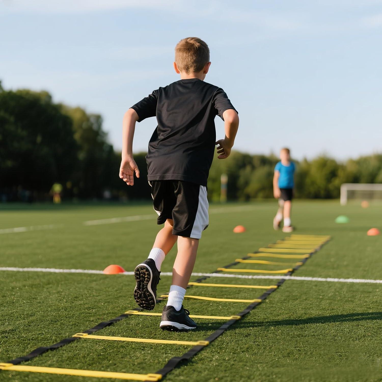Escalera de Agilidad Ajustable Tubsalah 6m con Bolsa - Entrenamiento Fútbol y Baloncesto
