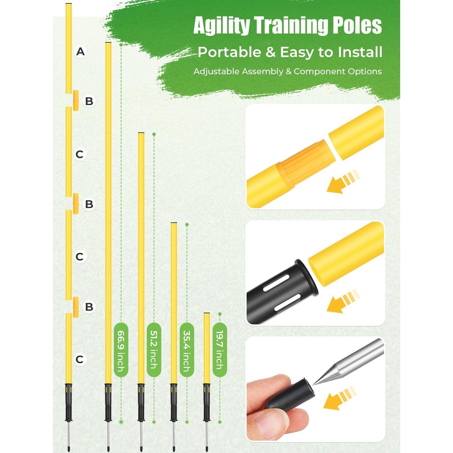 Conjunto de Entrenamiento de Agilidad GHB - 6 Postes, Escalera 6.1m