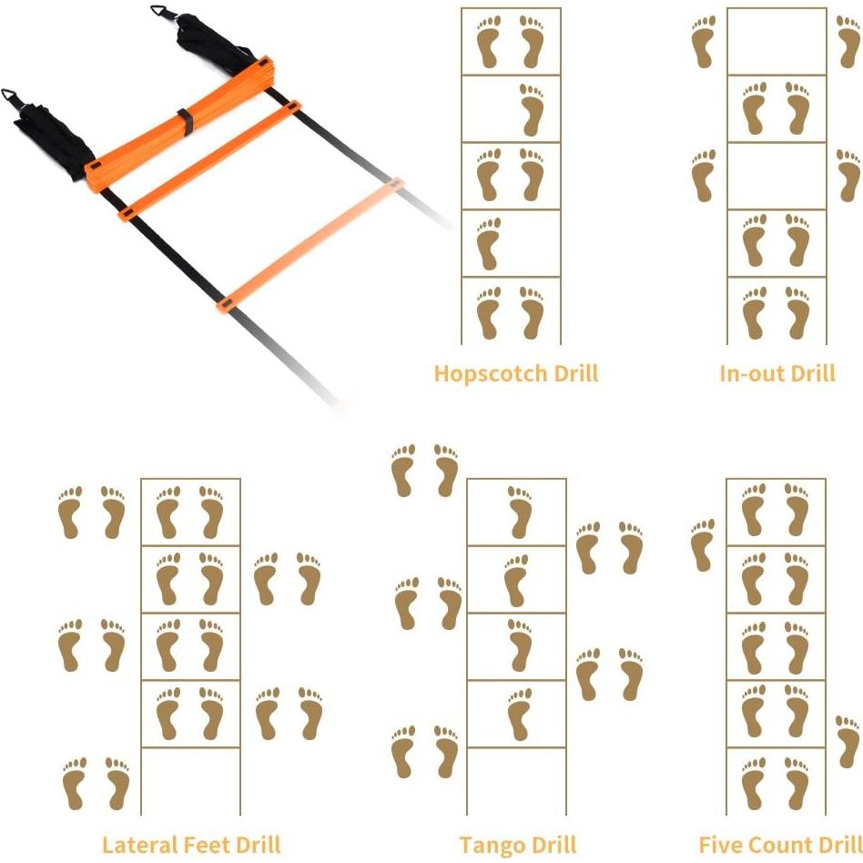 Escalera de Agilidad YISSVIC 6 Metros con 12 Peldaños Ajustables