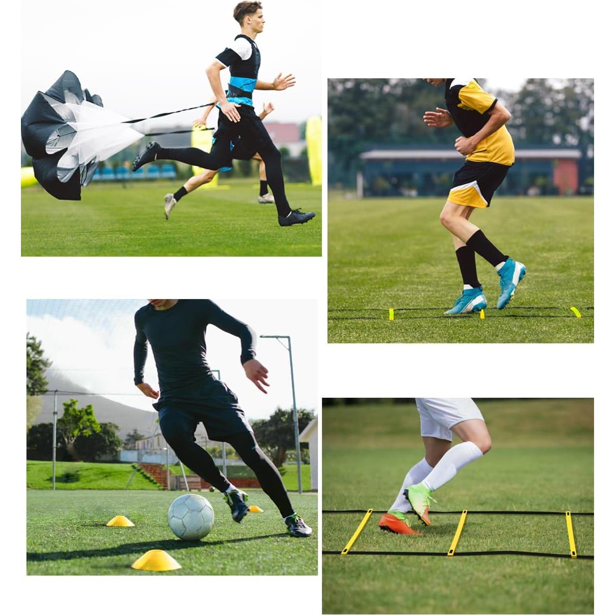 Escalera de Agilidad GHB 12 Peldaños 6.1m con Conos y Paracaídas