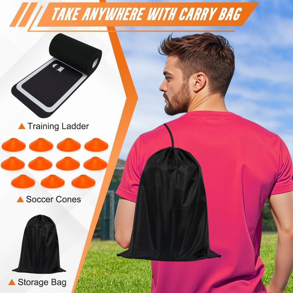 Escalera de Agilidad YTOPRO 4.57m + 10 Conos para Entrenamiento