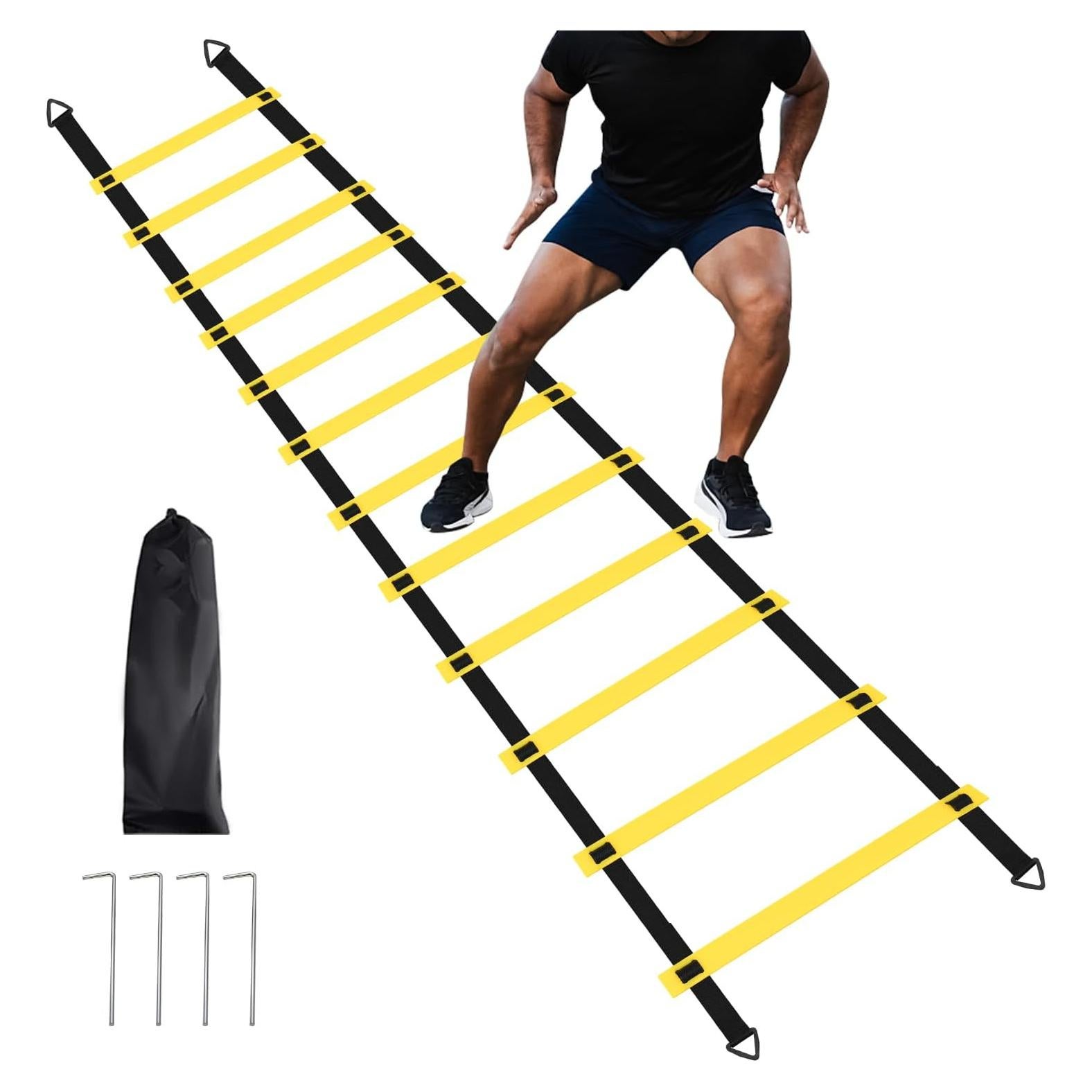 Escalera de Agilidad RUBY.Q 12 Peldaños 6.1m con Estacas