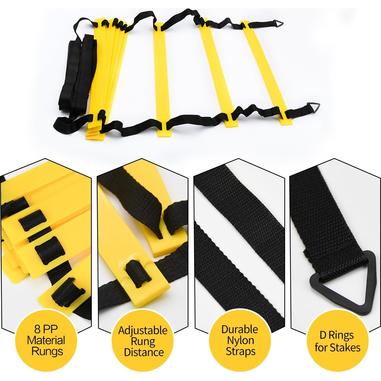 Escalera de Agilidad RUBY.Q 12 Peldaños 6.1m con Estacas