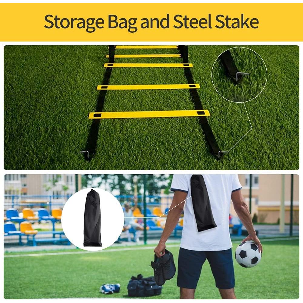 Escalera de Agilidad RUBY.Q 12 Peldaños 6.1m con Estacas