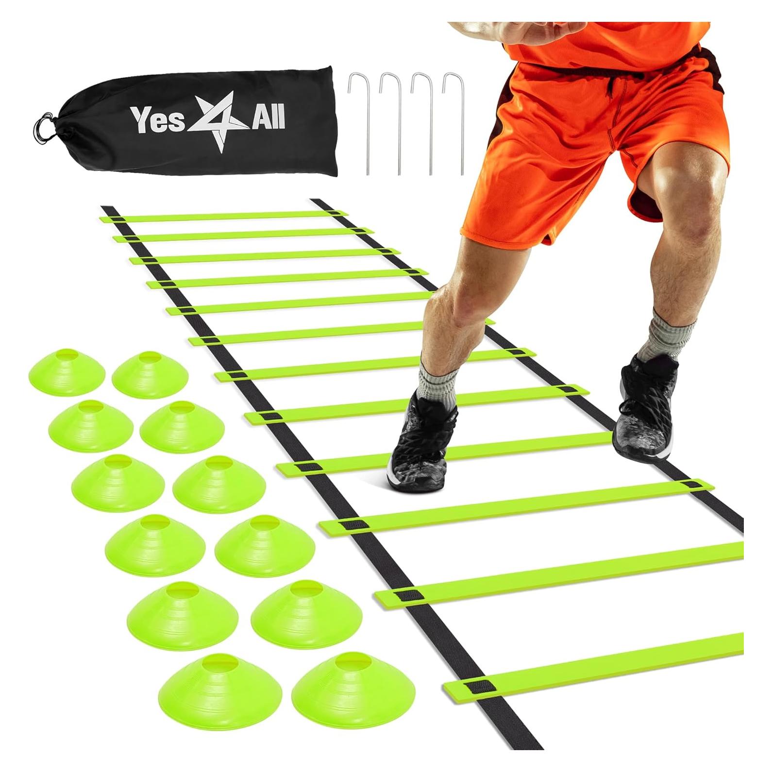 Escalera de Agilidad Yes4All Combo Lima 12 Peldaños + Conos