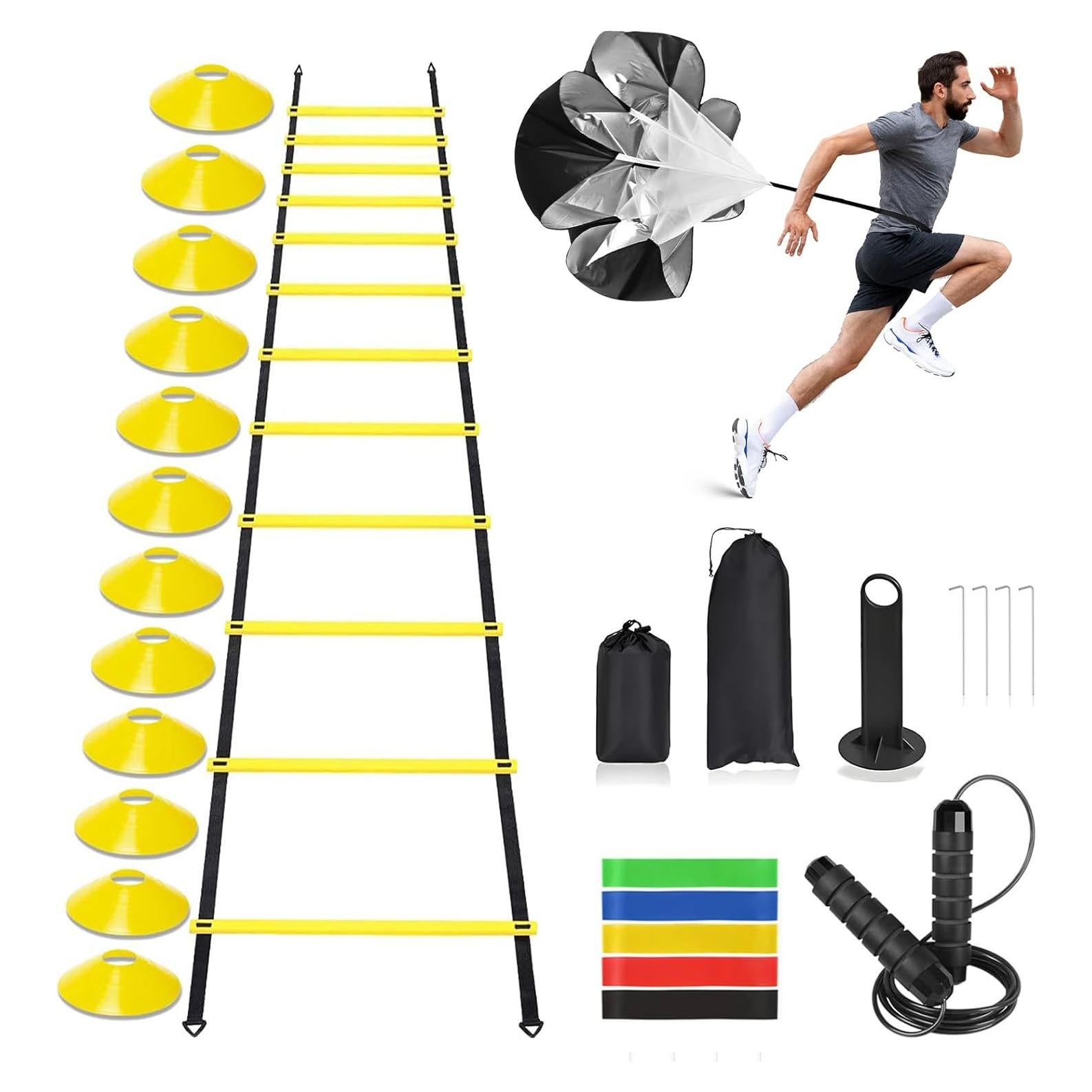 Escalera de Agilidad CHIWALLO 6.1m con Conos y Bandas