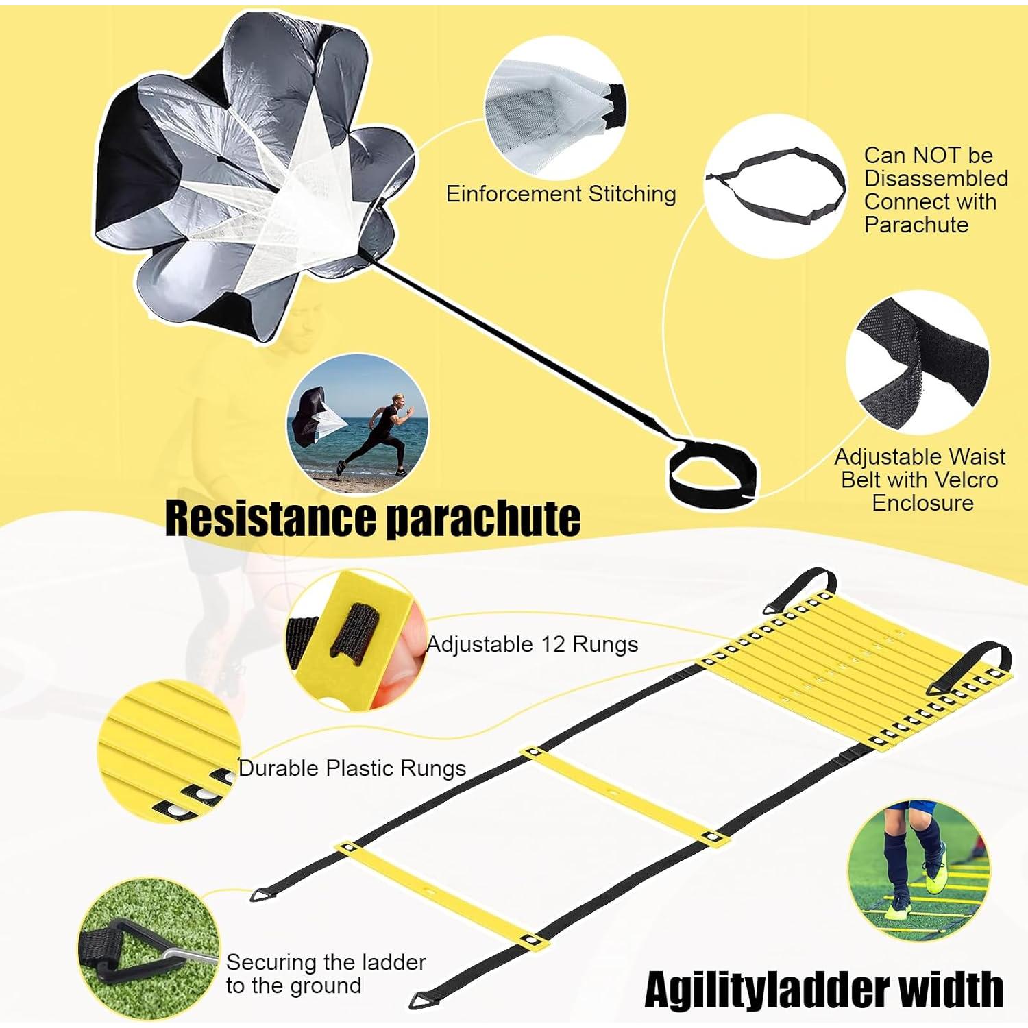 Escalera de Agilidad CHIWALLO 6.1m con Conos y Bandas