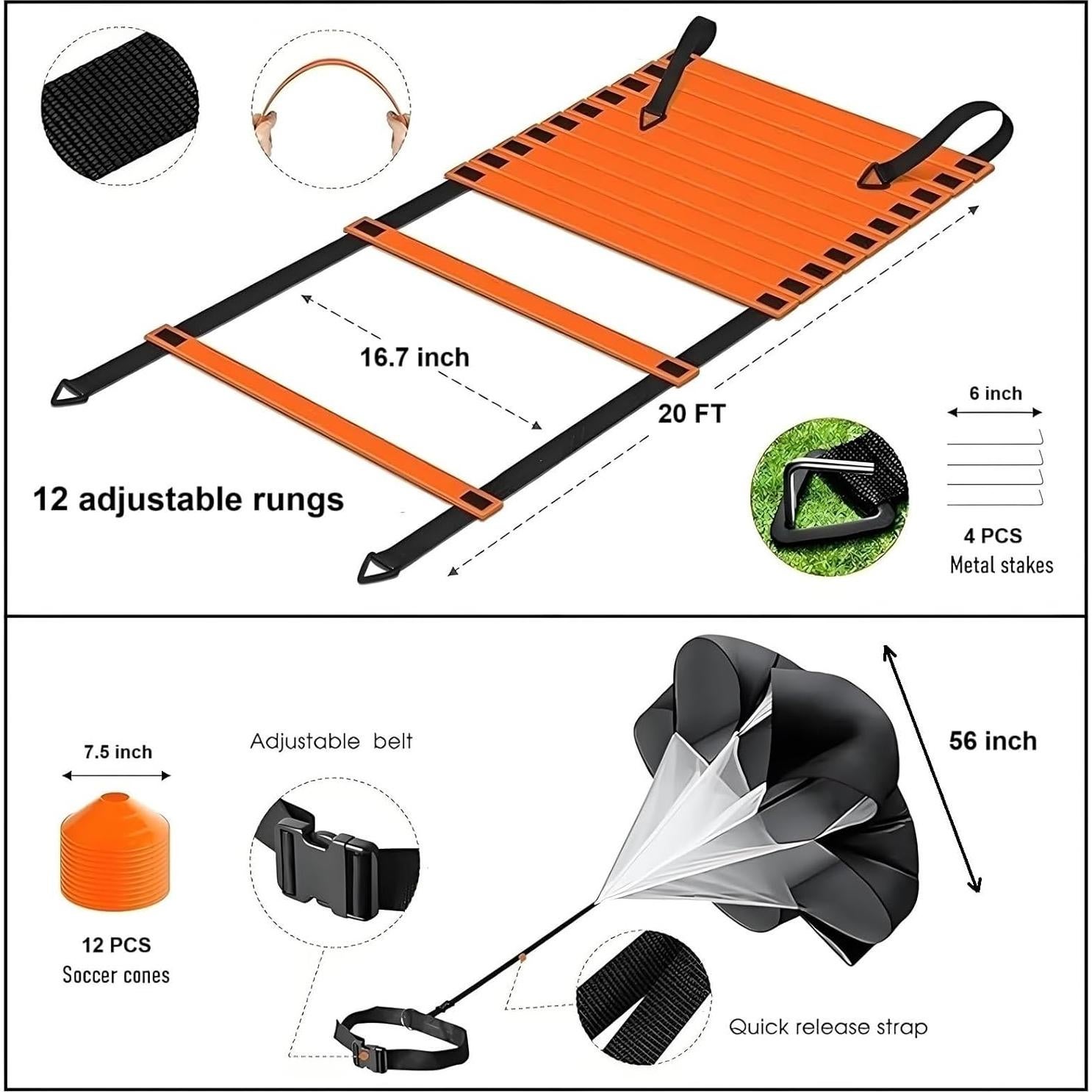 Juego de Entrenamiento de Agilidad ANSLYQA 20 Piezas