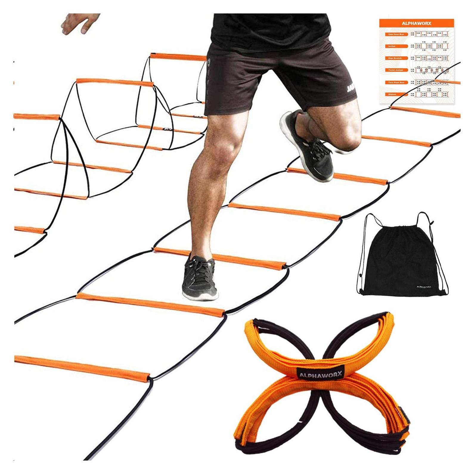 Escalera de Agilidad AlphaWorx 4 Peldaños Plegable para Entrenamiento