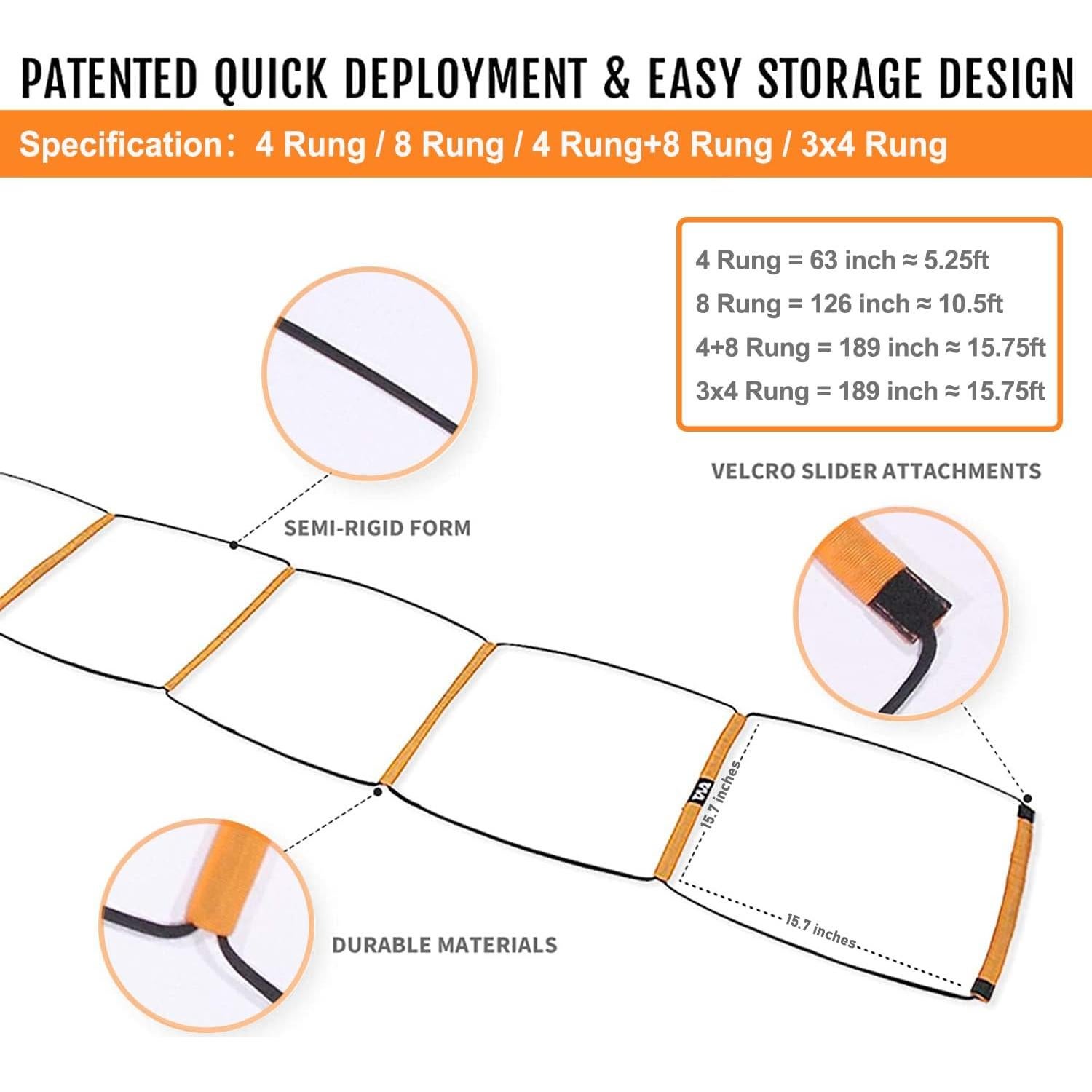 Escalera de Agilidad AlphaWorx 4 Peldaños Plegable para Entrenamiento