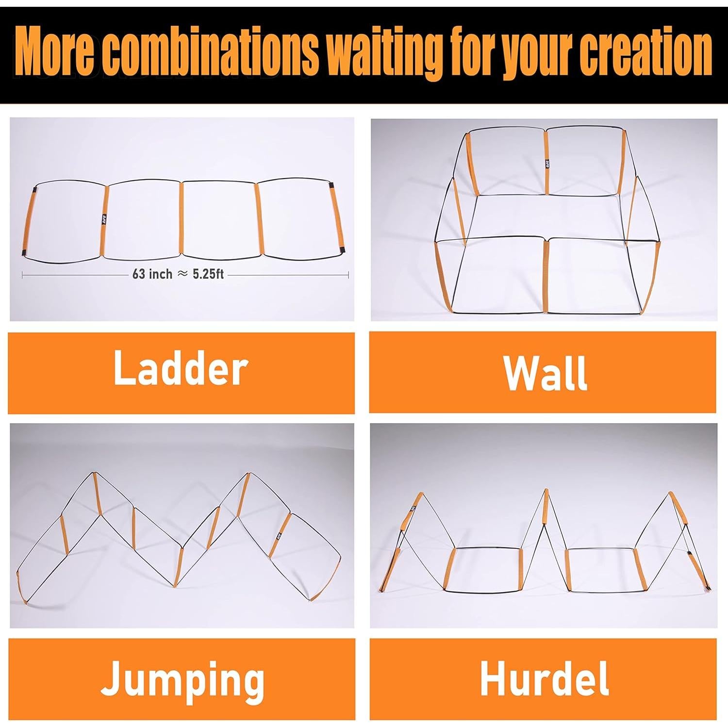Escalera de Agilidad AlphaWorx 4 Peldaños Plegable para Entrenamiento