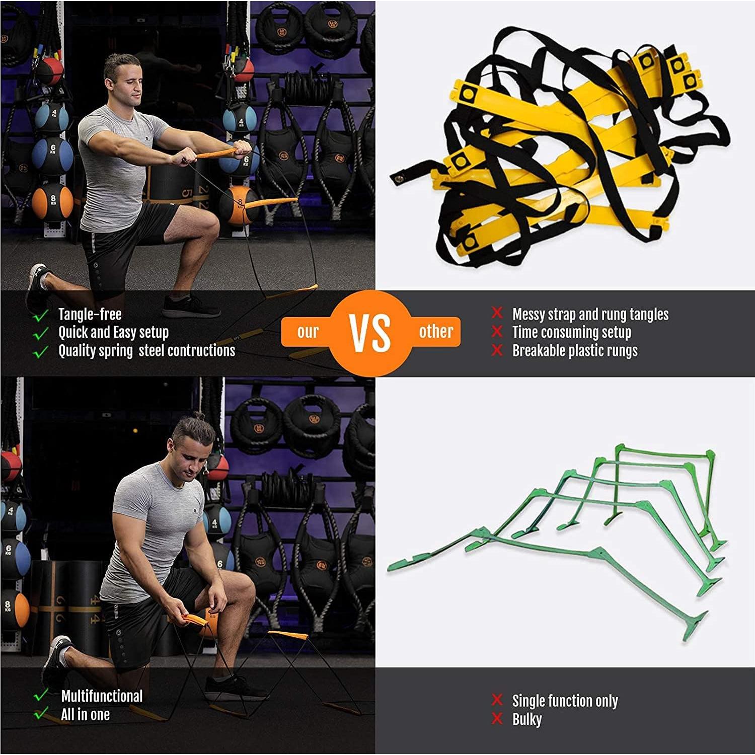 Escalera de Agilidad AlphaWorx 4 Peldaños Plegable para Entrenamiento