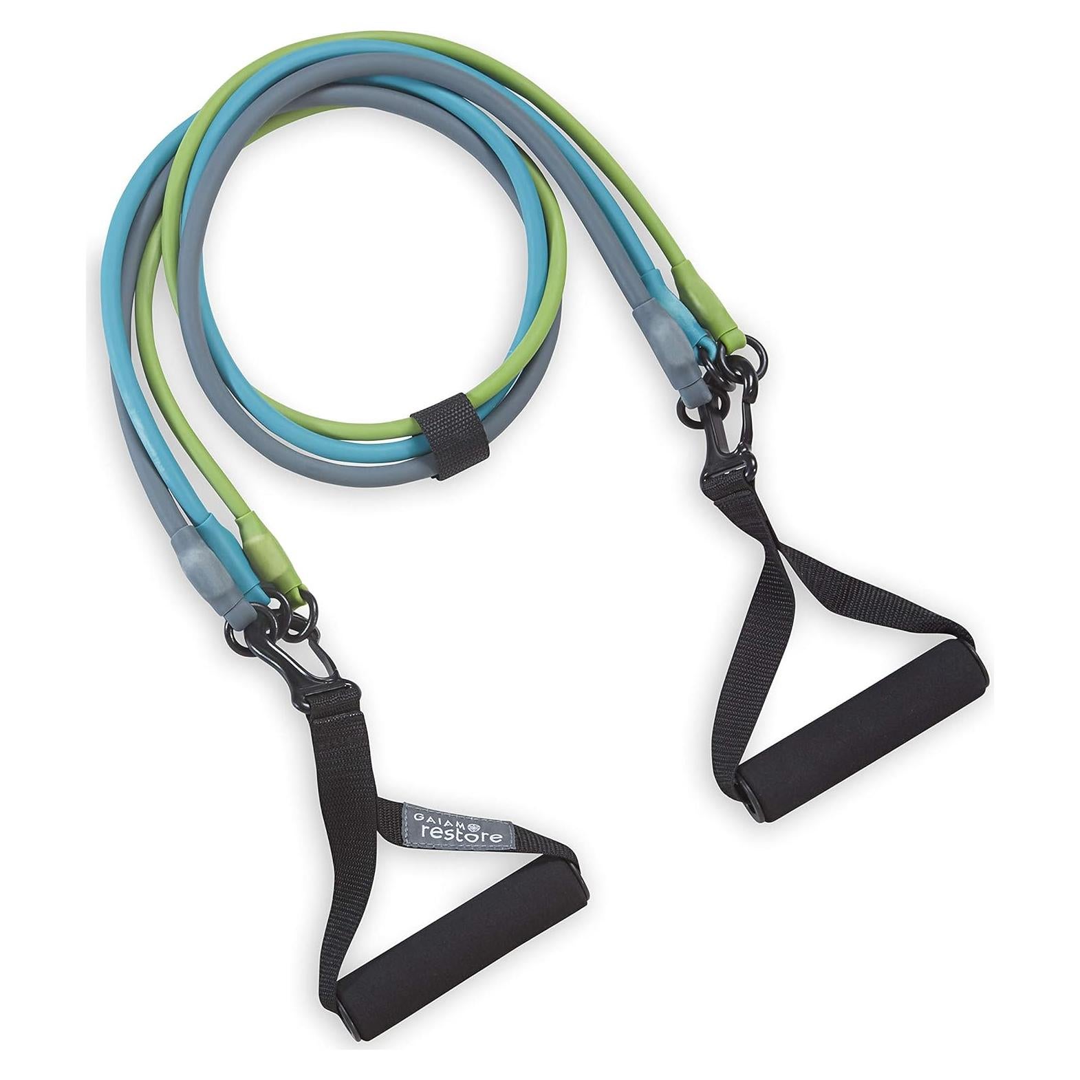 Kit de Banda de Resistencia 3-en-1 Gaiam con Mangos Cómodos