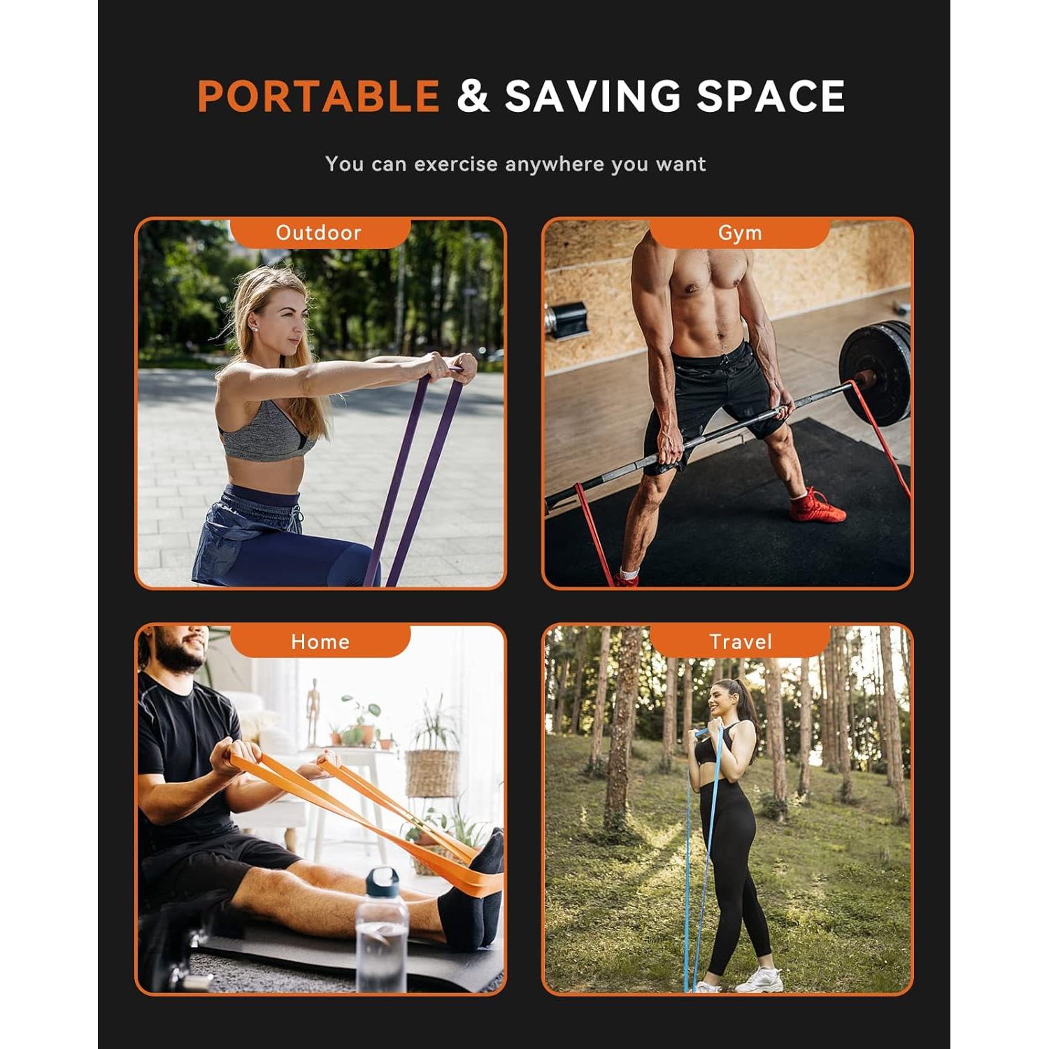 Bandas de Asistencia SUNPOW - Juego 5 Bandas Resistencia 5-65.8 kg