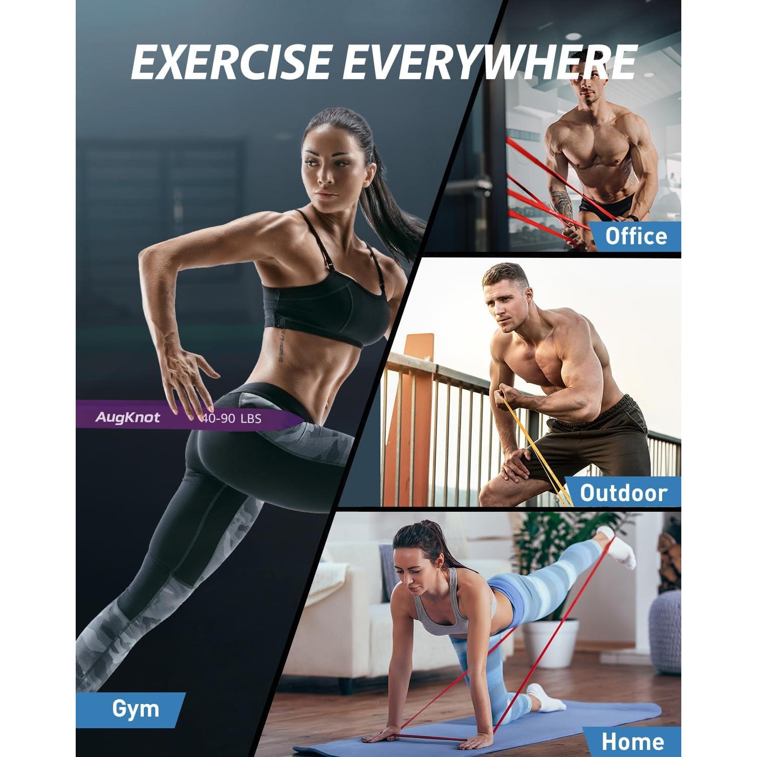 Set de Bandas de Resistencia AugKnot 5 Niveles para Ejercicio