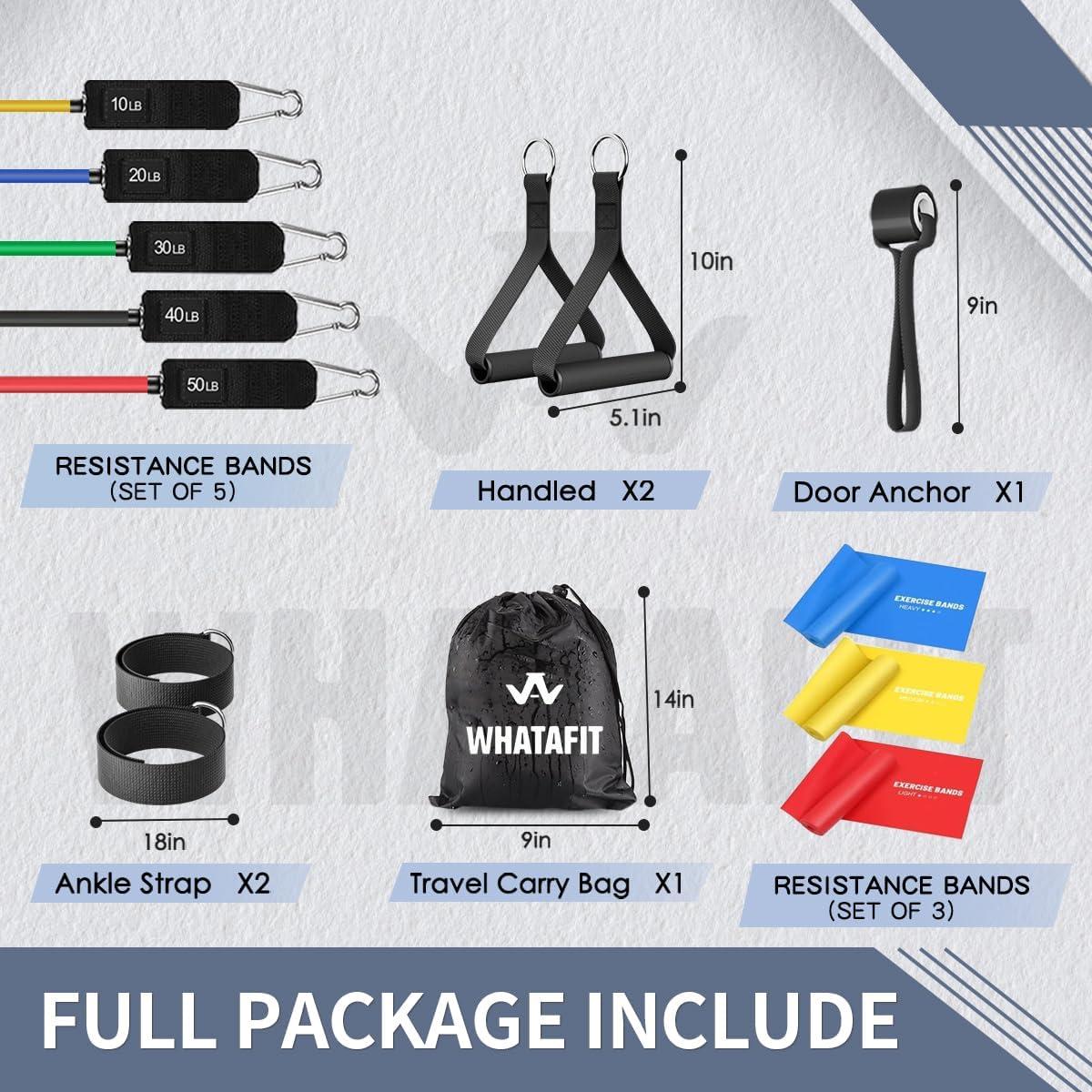 Bandas de Resistencia WHATAFIT 5 Niveles para Ejercicio