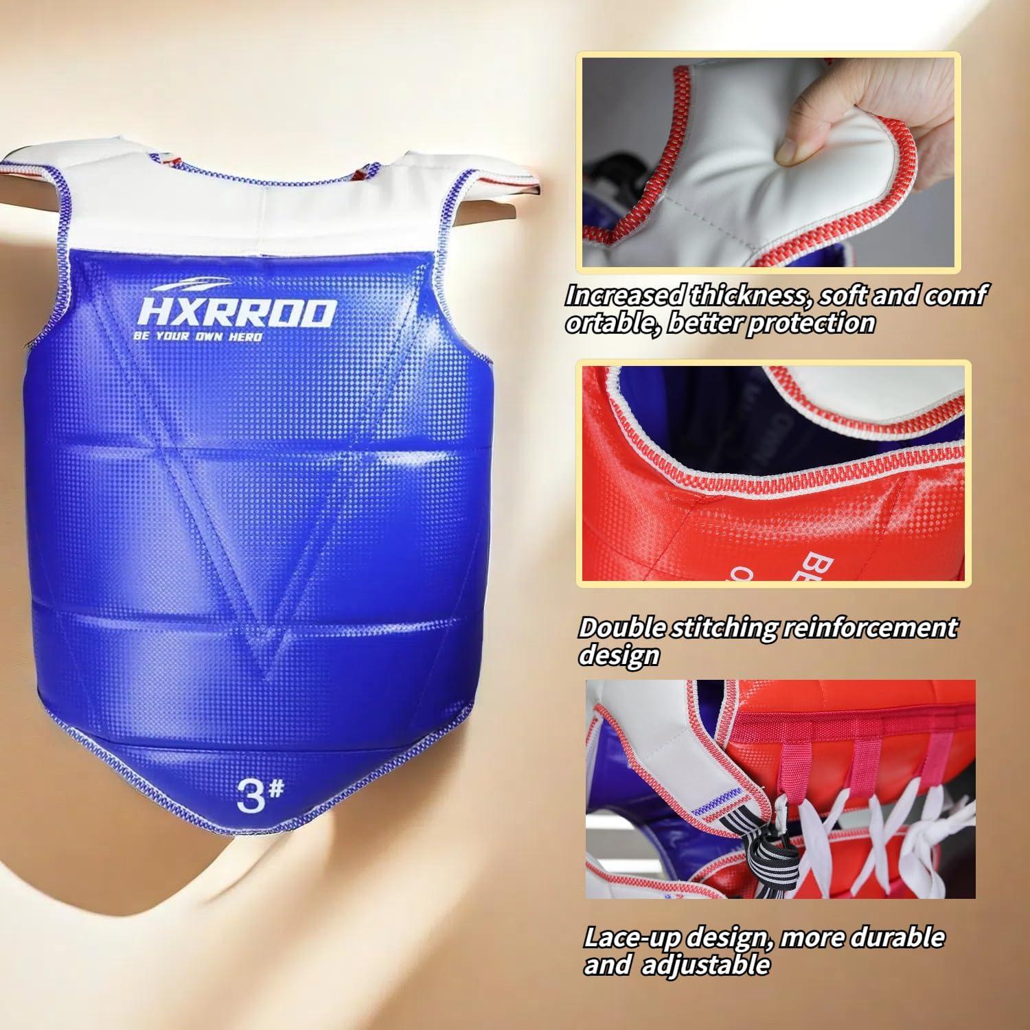 Protector de Pecho Taekwondo HXRROO Reversible 48mm Unisex