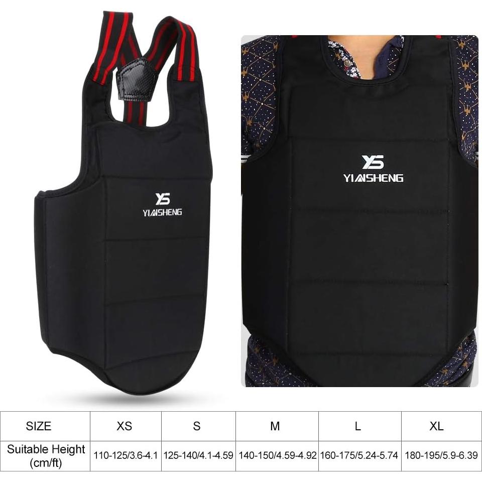 Chaleco Protector de Pecho Karate Leapiture Ajustable Negro