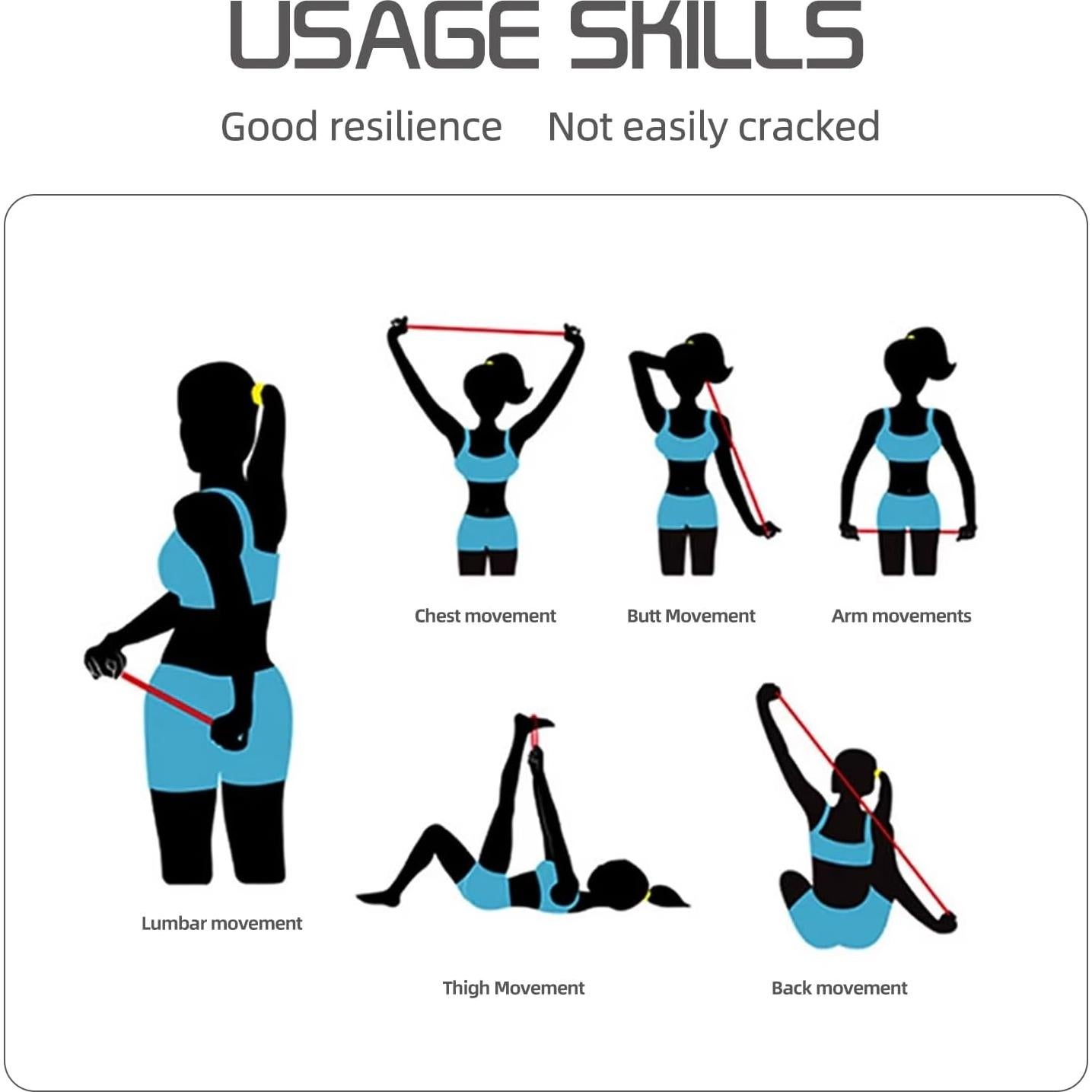 Bandas de Resistencia Flexoria Ajustables para Ejercicio - 3 Niveles