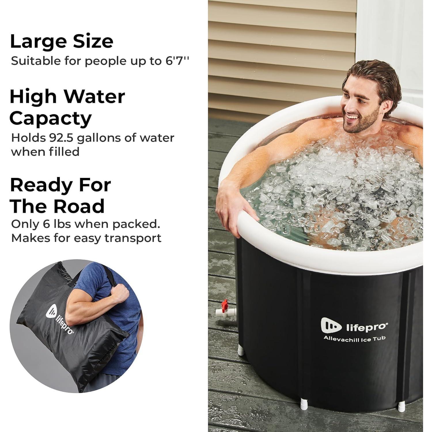Bañera de Hielo LifePro Portátil 348L con Tapa