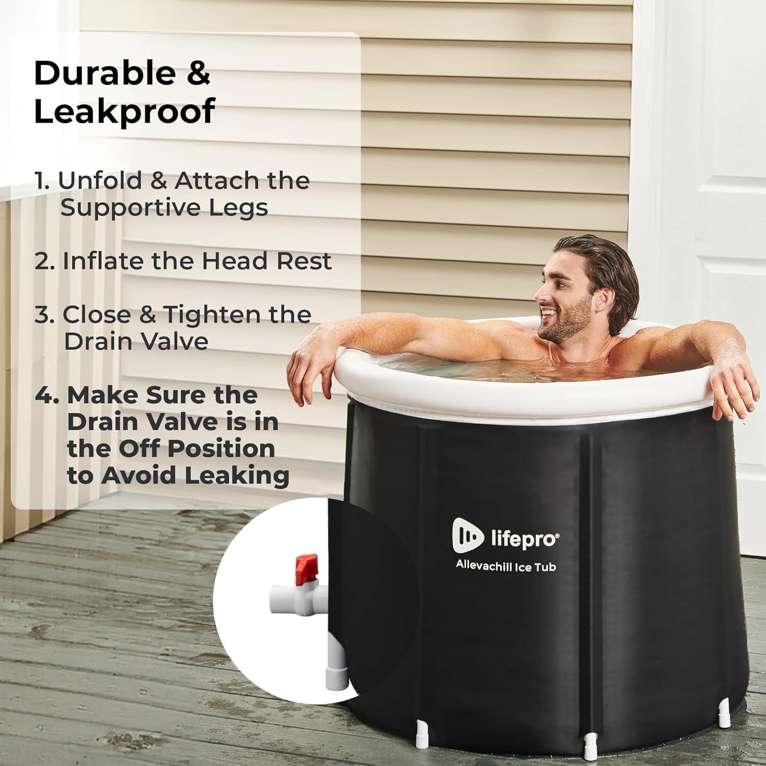 Bañera de Hielo LifePro Portátil 348L con Tapa